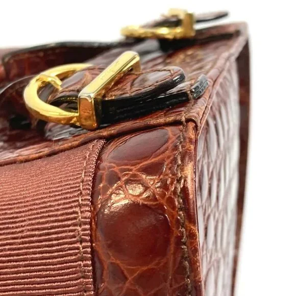 Salvatore Ferragamo AQ-215676 Vala Embossing Backpack Leather Brown